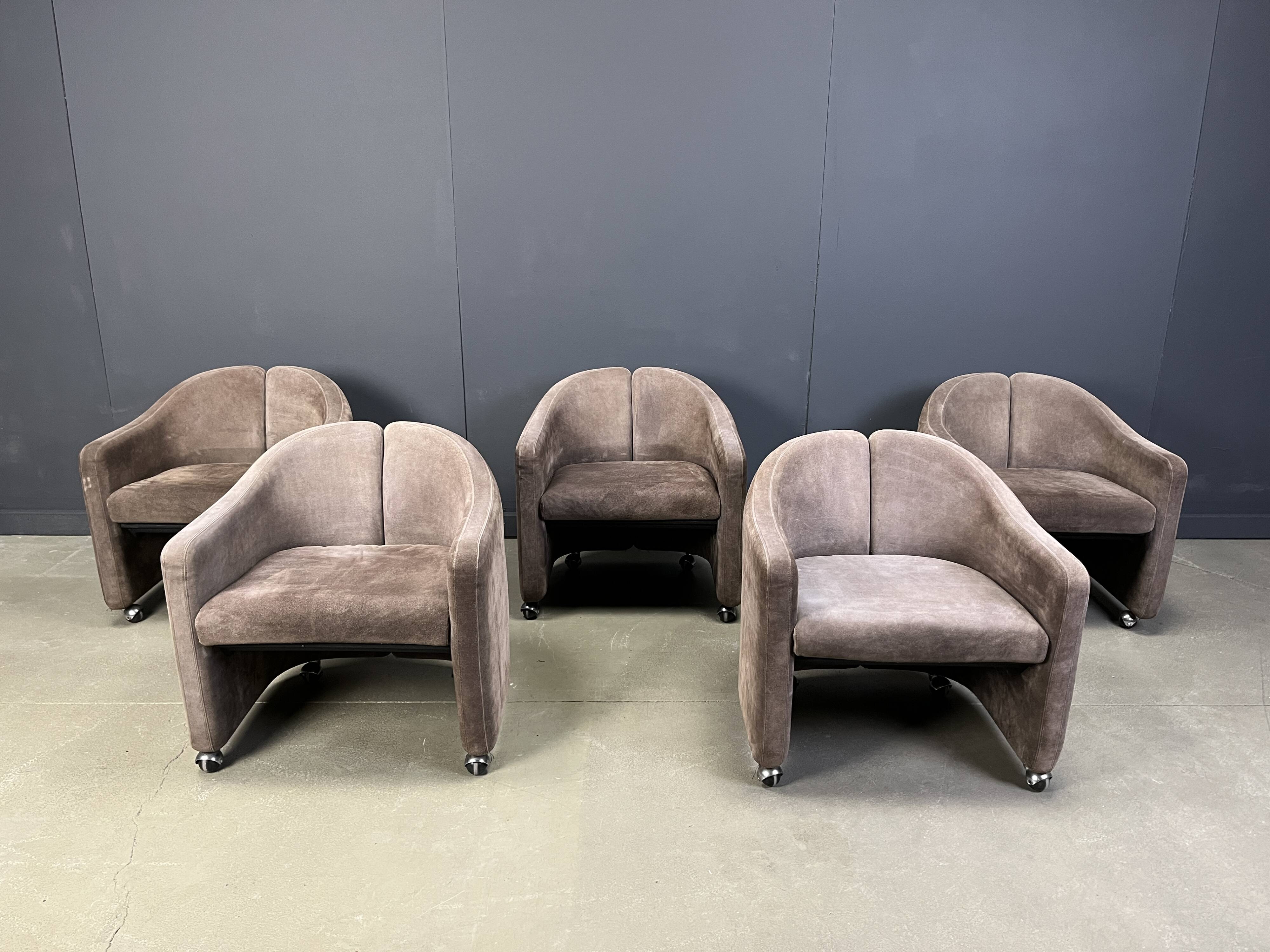 PS142 Easy Chairs by Eugenio Gerli for Tecno, 1970s - set of 5