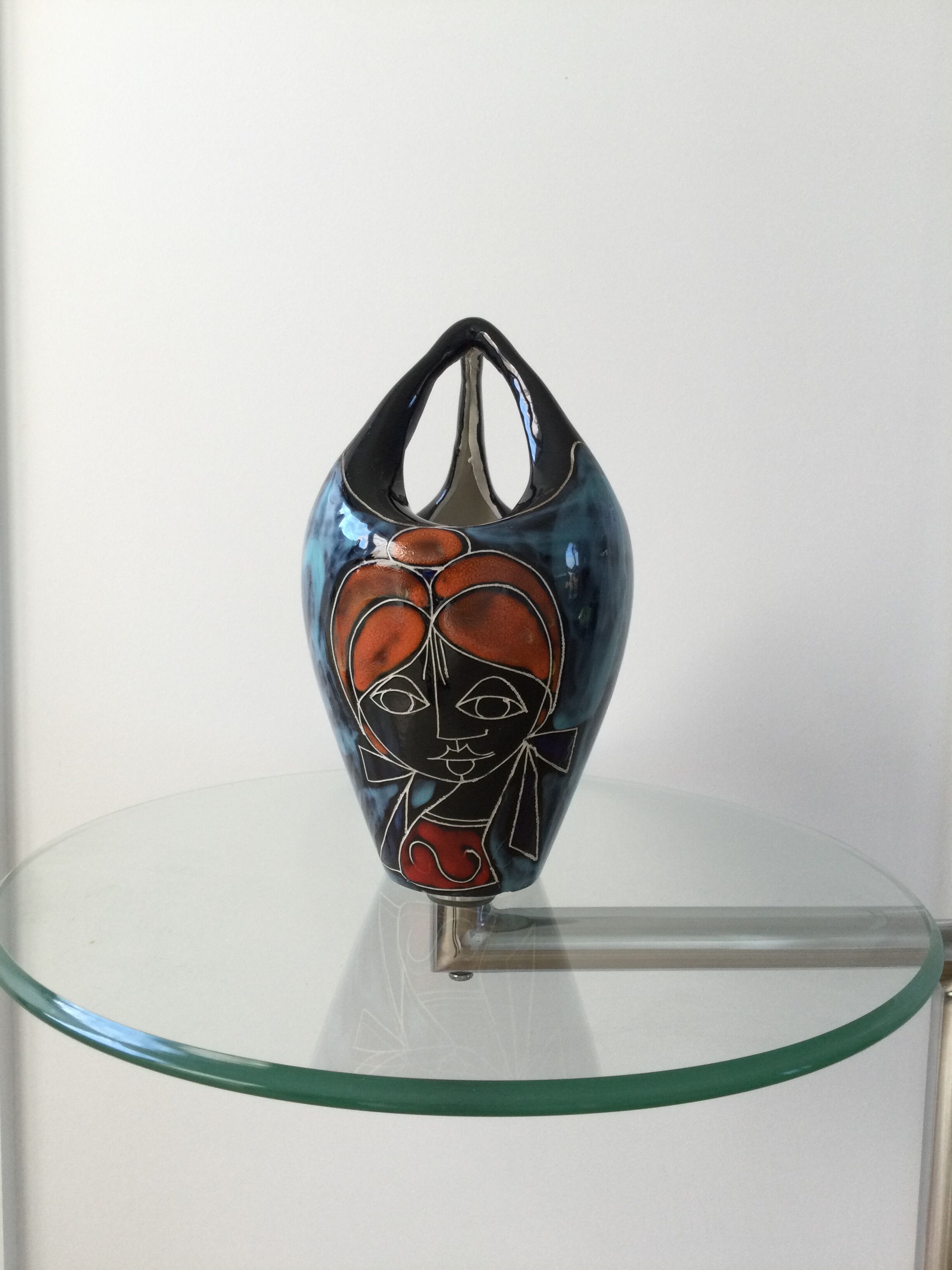 Glazed ceramic vase from the 1950s