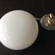 Ceiling light in opaline white vintage 70s half moon