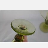 Pair of biot glass candlesticks