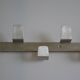 Vintage 70s brushed aluminum metal 12-hook wall coat rack
