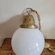 XXL opaline globe hanging lamp