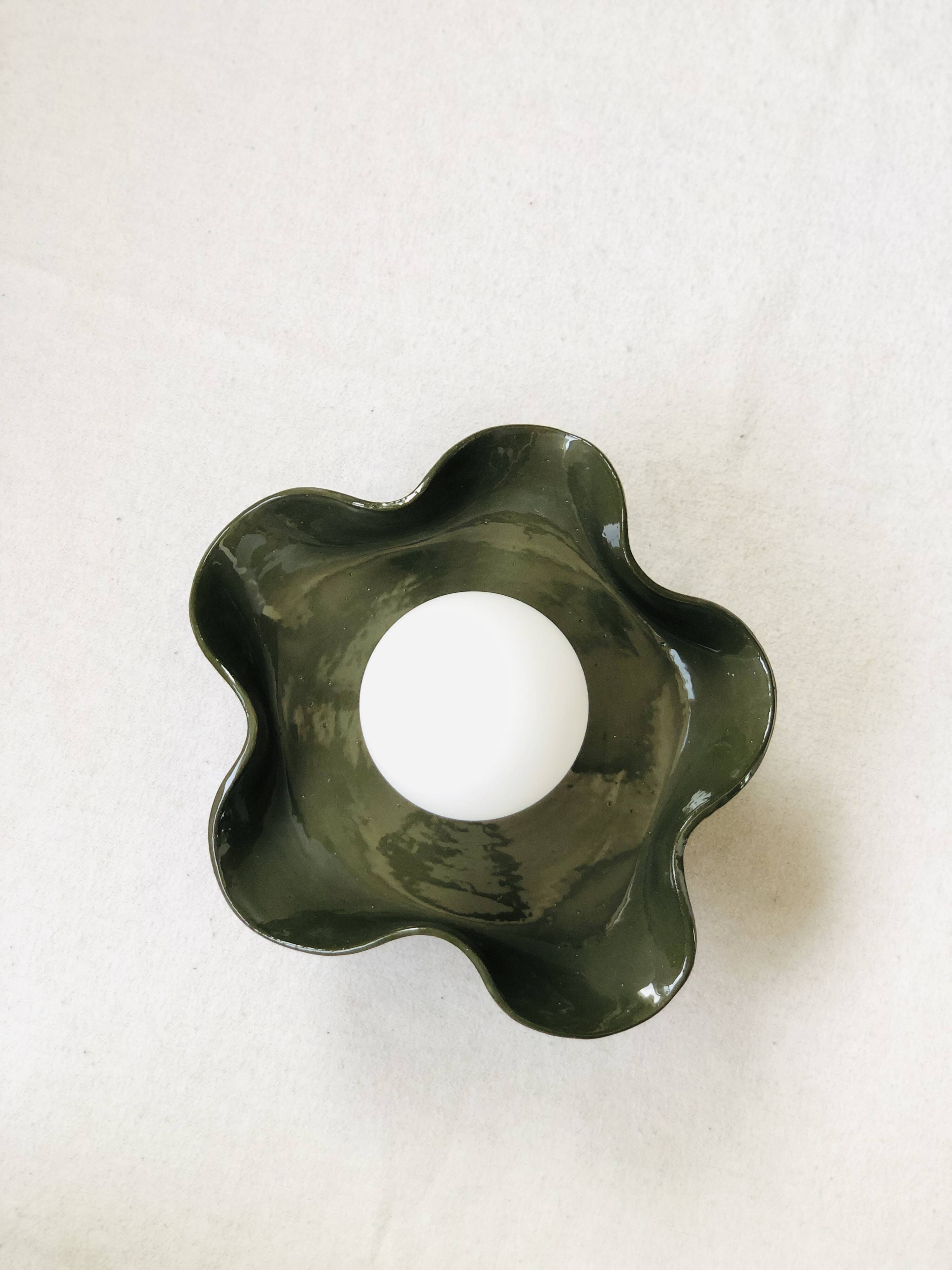 Square Coco Ceramic Wall Light - Jelly Olive