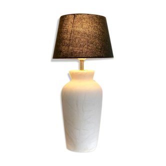 Lamp in white marble and anthracite cotton