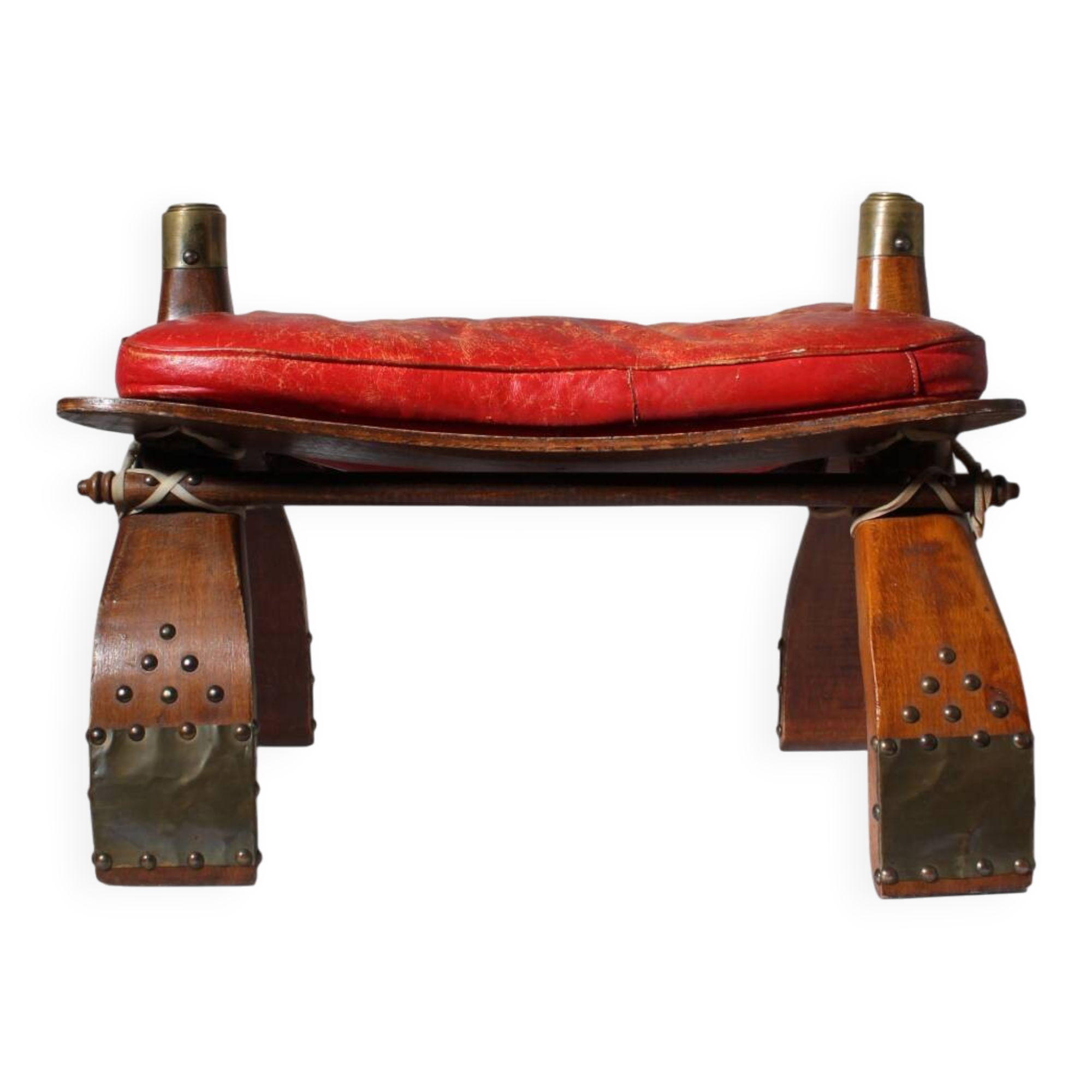 Brutalist Ottoman Camel Saddle Stool