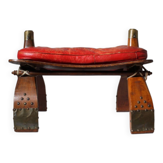 Brutalist Ottoman Camel Saddle Stool