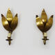 Paire d' appliques murales vintage italienne feuillage stylisé en laiton, Italie, années 50