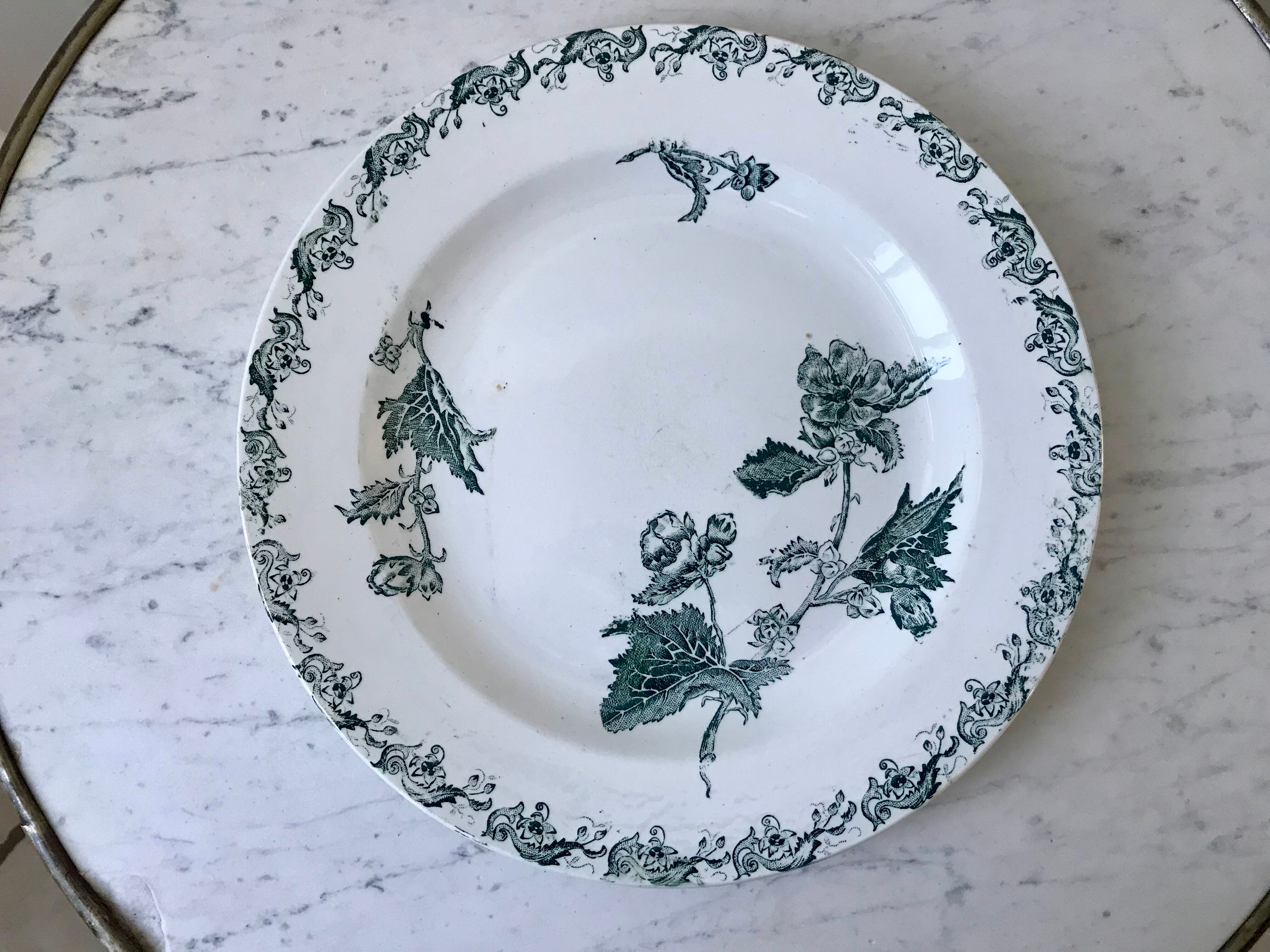 Round plate in iron earth model "richelieu" xixth