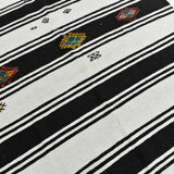 Tapis de chanvre blanc et noir 6x13, 202x404cm