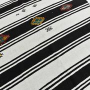 Tapis de chanvre blanc et noir 6x13, 202x404cm