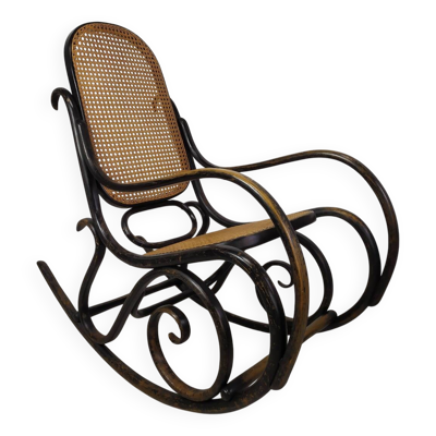 Rocking-chair en bois courbé noir