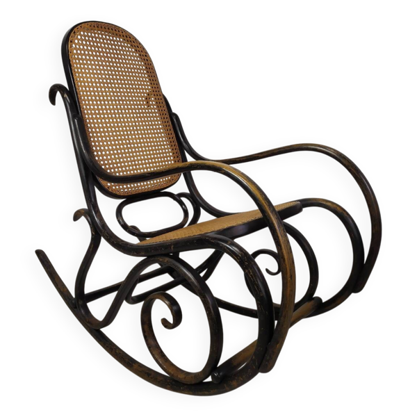 Rocking-chair en bois courbé noir