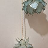 Pair of hanging lamps in mother-of-pearl