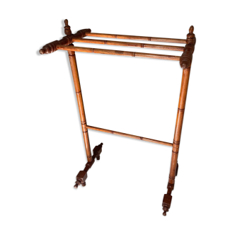 Old bamboo standing towel rack