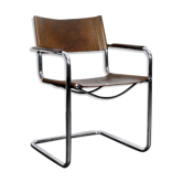 Mart Stam chairs in brown leather