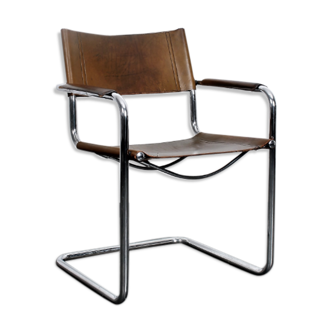 Mart Stam chairs in brown leather