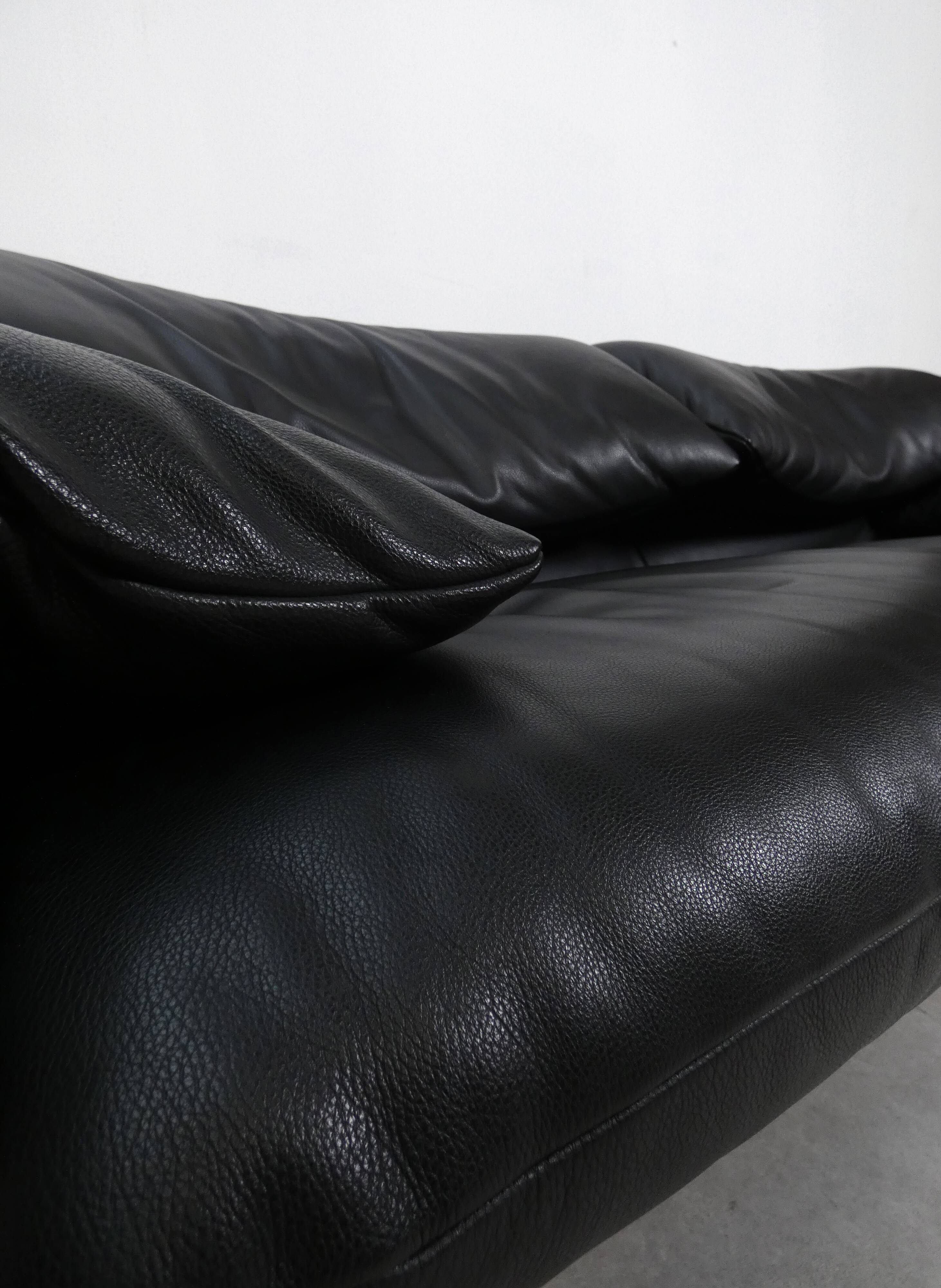 Ensemble de 2 canapés Cassina Maralunga 2,5 places - cuir noir