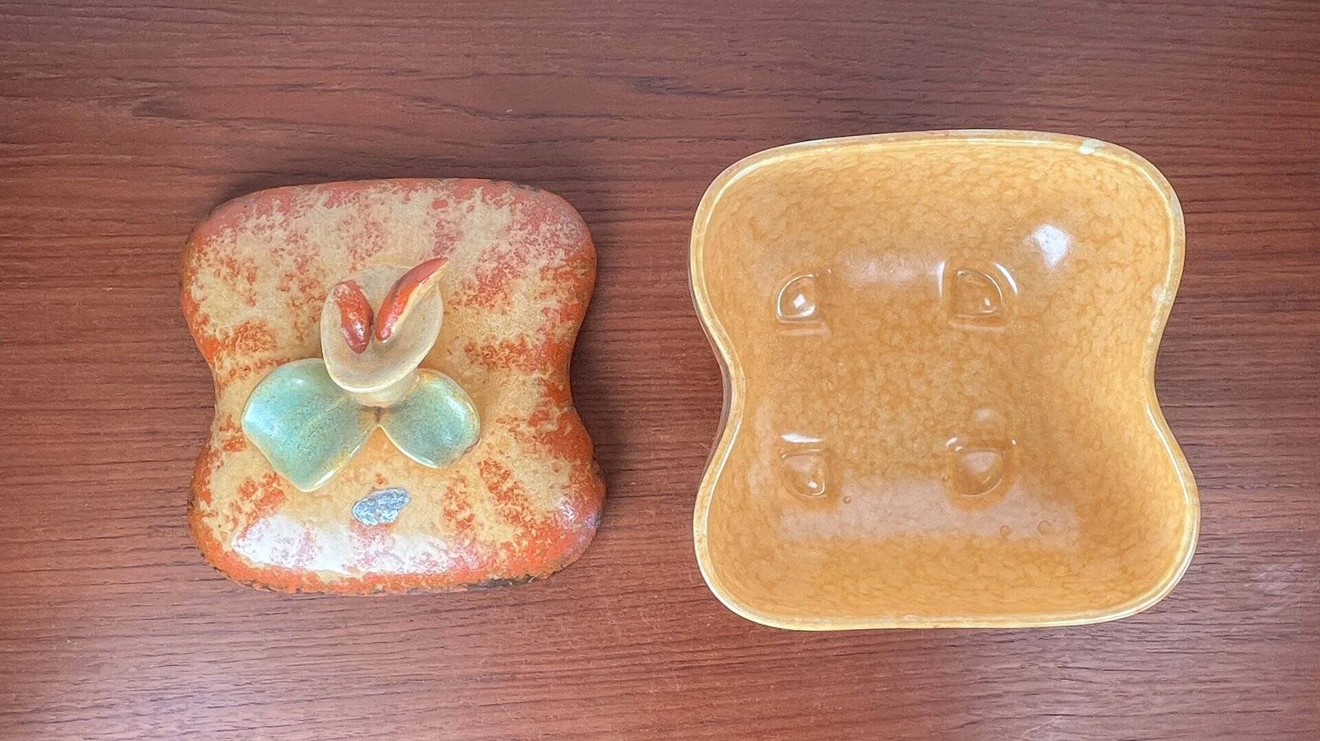 German Art Deco ceramic bowl with lid from Carstens Pottery.