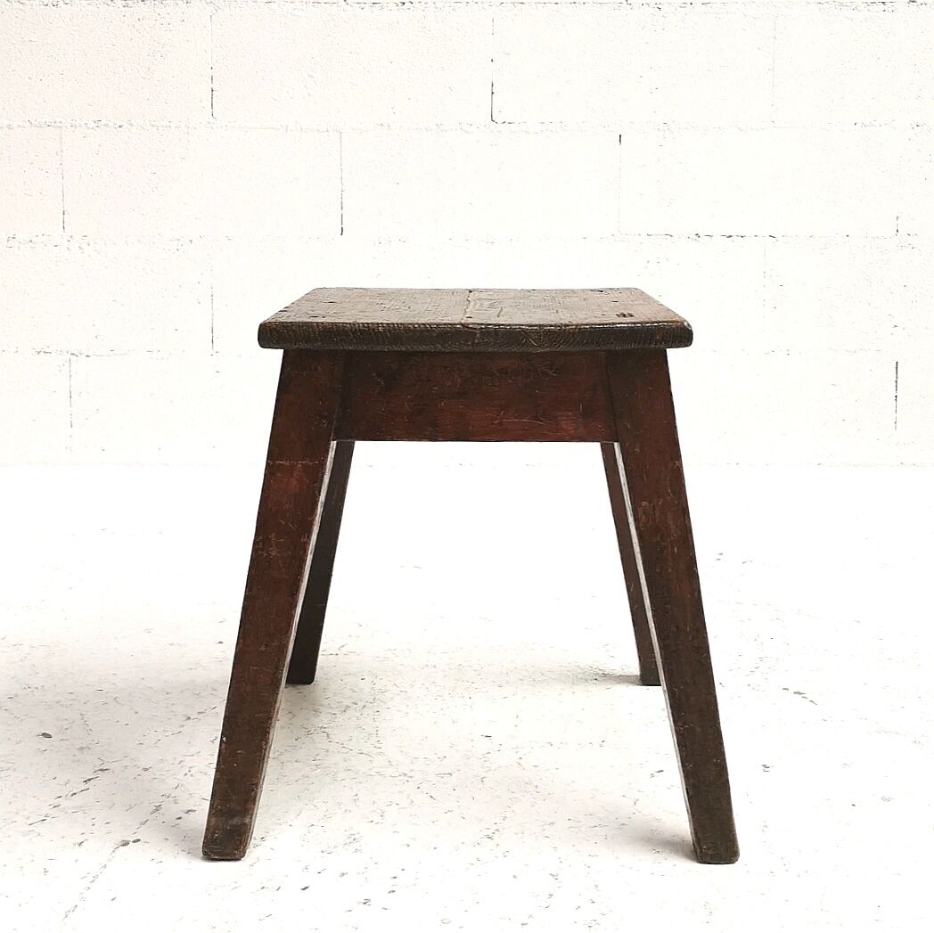 Low pine workshop stool, 1950