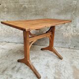 Antique bistro table beech side table or work table