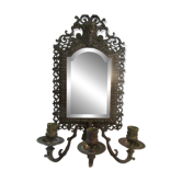 Bronze candle holder mirror
