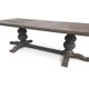 Table de ferme en chêne patiné gris