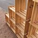 Pair of vintage pine "staircase" bookcase shelves - 1970s