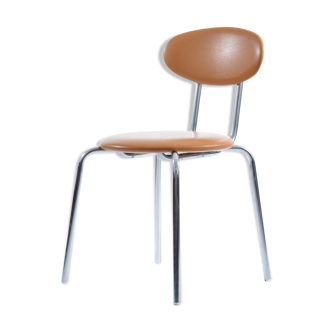 Midcentury Chair By Kovona In Leatherette And Chrome, 1970s