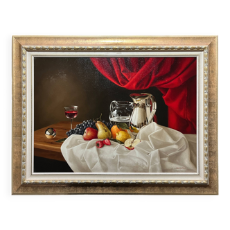 Tableau HST Elena Gualtierotti (born in 1961) "Still Life with Fruits"