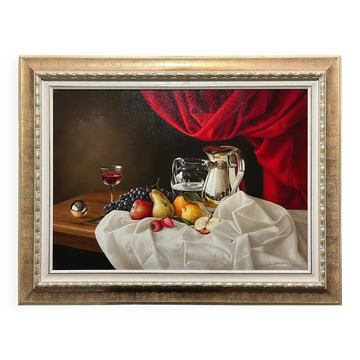 Tableau HST Elena Gualtierotti (born in 1961) "Still Life with Fruits"