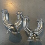 Paire de chandeliers Cristal de Vannes, collection « Le Chatel »