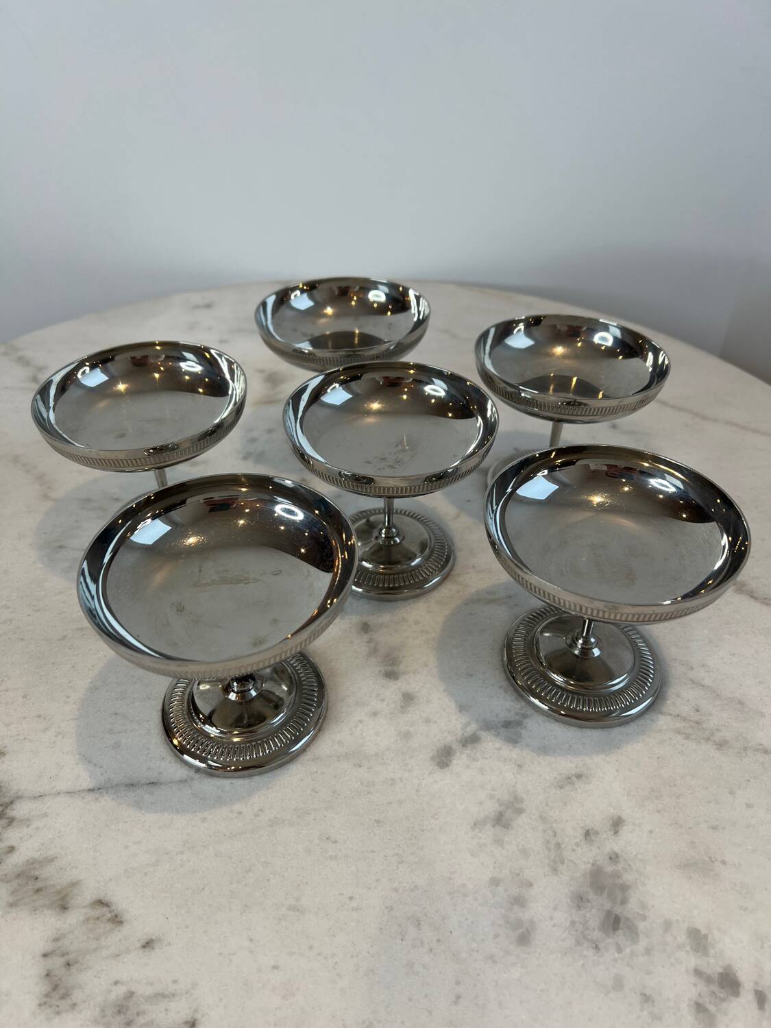 6 coupes à glace en inox