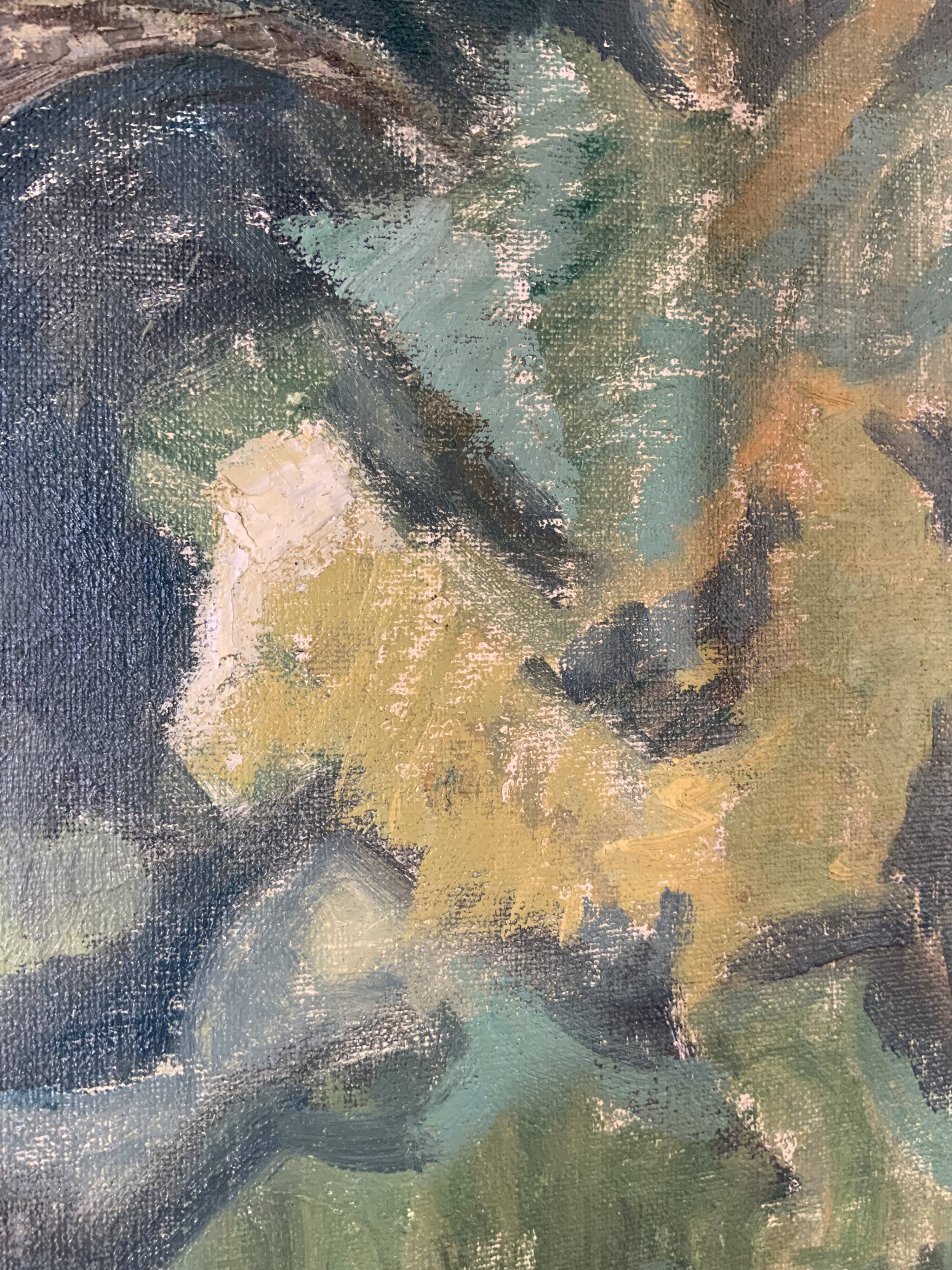 Vintage Oil on Canvas by Swedish artist Anna Munther (1915-2000)