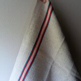 Set of 5 towels embroidered vintage, basque canvas