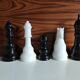 5 black and white ceramic chess pieces