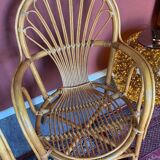 2 vintage rattan armchairs