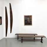 Pair of Solid Oak Farm Benches