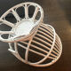 Vintage armchair in white lacquered rattan