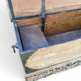 Grand coffre asiatique de voyage ancien Bois de manguier