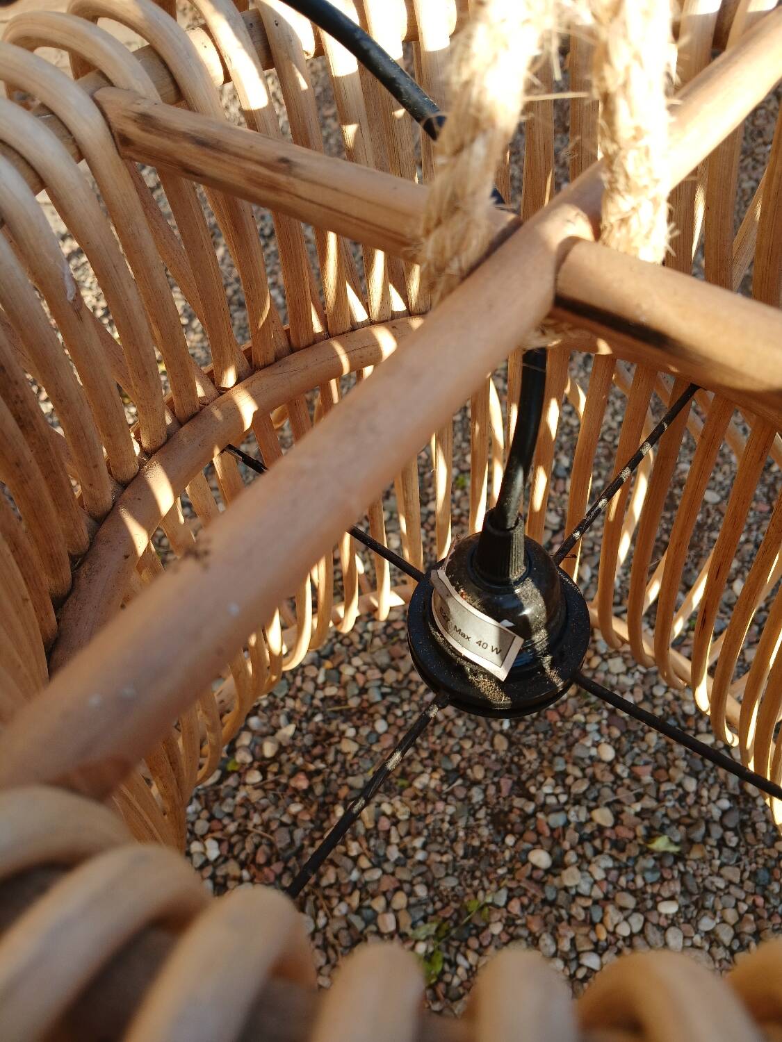 Natural rattan pendant light