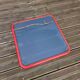 Vintage square mirror in red lacquered metal 60x60.