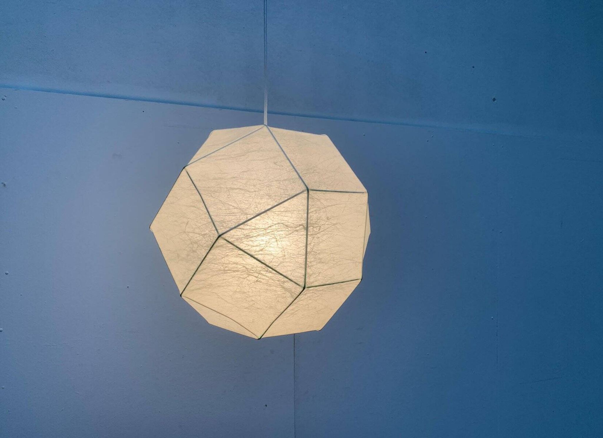 German cocoon pendant lamp from the mid-century by Goldkant Leuchten, Wuppertal.