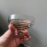 6 vintage glass ice cream or fruit cups or trou normand in blown brown glass.