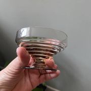6 vintage ice cream coupes, blown glass brown fruit