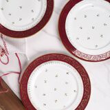 Suite de 10 assiettes à dessert et un plateau en porcelaine de Limoges, ETS Ternet