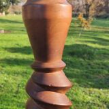 Large turned wooden lamp base