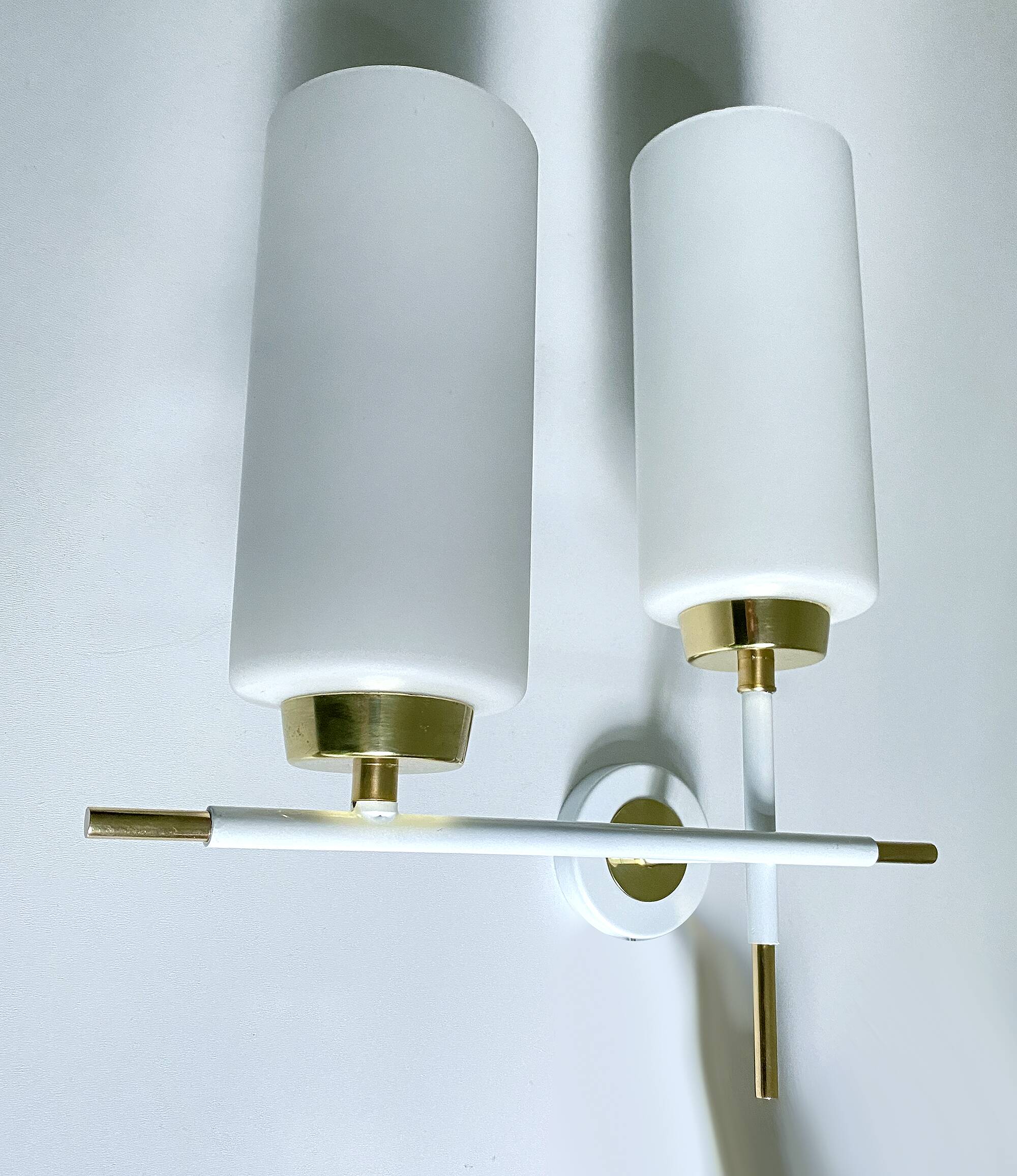 Pair of vintage architectural wall lights, 1960s