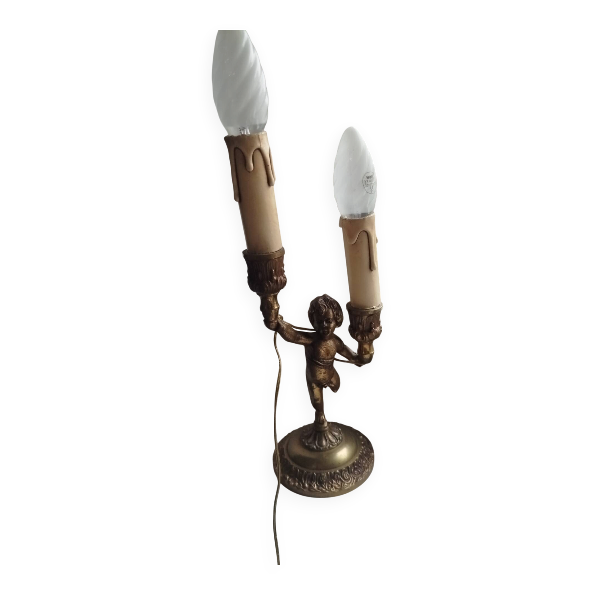 Lampe de table candélabre en laiton