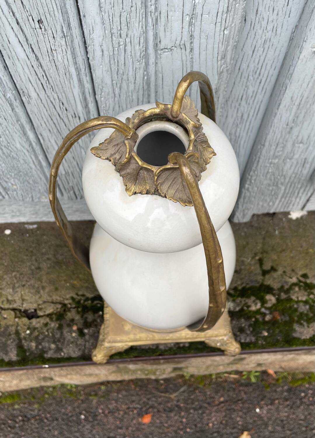 Porcelain and bronze vase