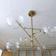 Brass & Borosilicate Glass Suspension "RD15 6 ARMS" design Schwung